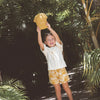 CINNAMON BABY LINEN SHORTS - MUSTARD