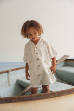 CINNAMON BABY SAILBOAT LINEN SHORTS