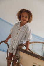 CINNAMON BABY BLUE SUMMER LINEN SHORTS