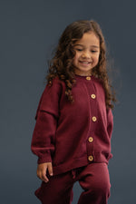 CINNAMON BABY POMEGRANATE KNITTED CARDIGAN