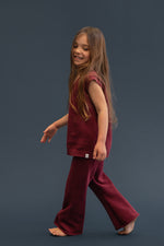 CINNAMON BABY POMEGRANATE KNITTED FLARES