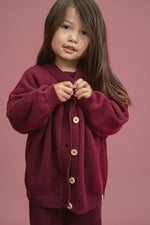 CINNAMON BABY POMEGRANATE KNITTED CARDIGAN