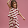 CINNAMON BABY POMEGRANATE STRIPE KNITTED SHORTS