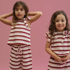 CINNAMON BABY POMEGRANATE STRIPE KNITTED SHORTS