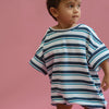 CINNAMON BABY CORFU STRIPE KNITTED T-SHIRT ROMPER