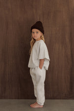 CINNAMON BABY PUFF OVERSIZED TEE - GREY MARLE