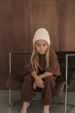 CINNAMON BABY PUFF OVERSIZED TEE - CHOCOLATE