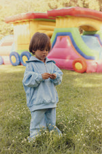 CINNAMON BABY OVERSIZED HALF ZIP JUMPER - SKY BLUE