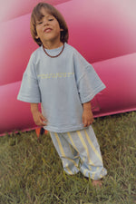 CINNAMON BABY PRISM STRIPE PANTS - SKY BLUE / LEMON LIME