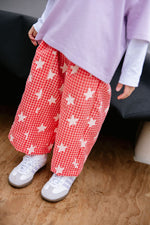 SUNDAY SIBLINGS  DUSTY STAR PANTS - PINK GINGHAM (PRE-ORDER)