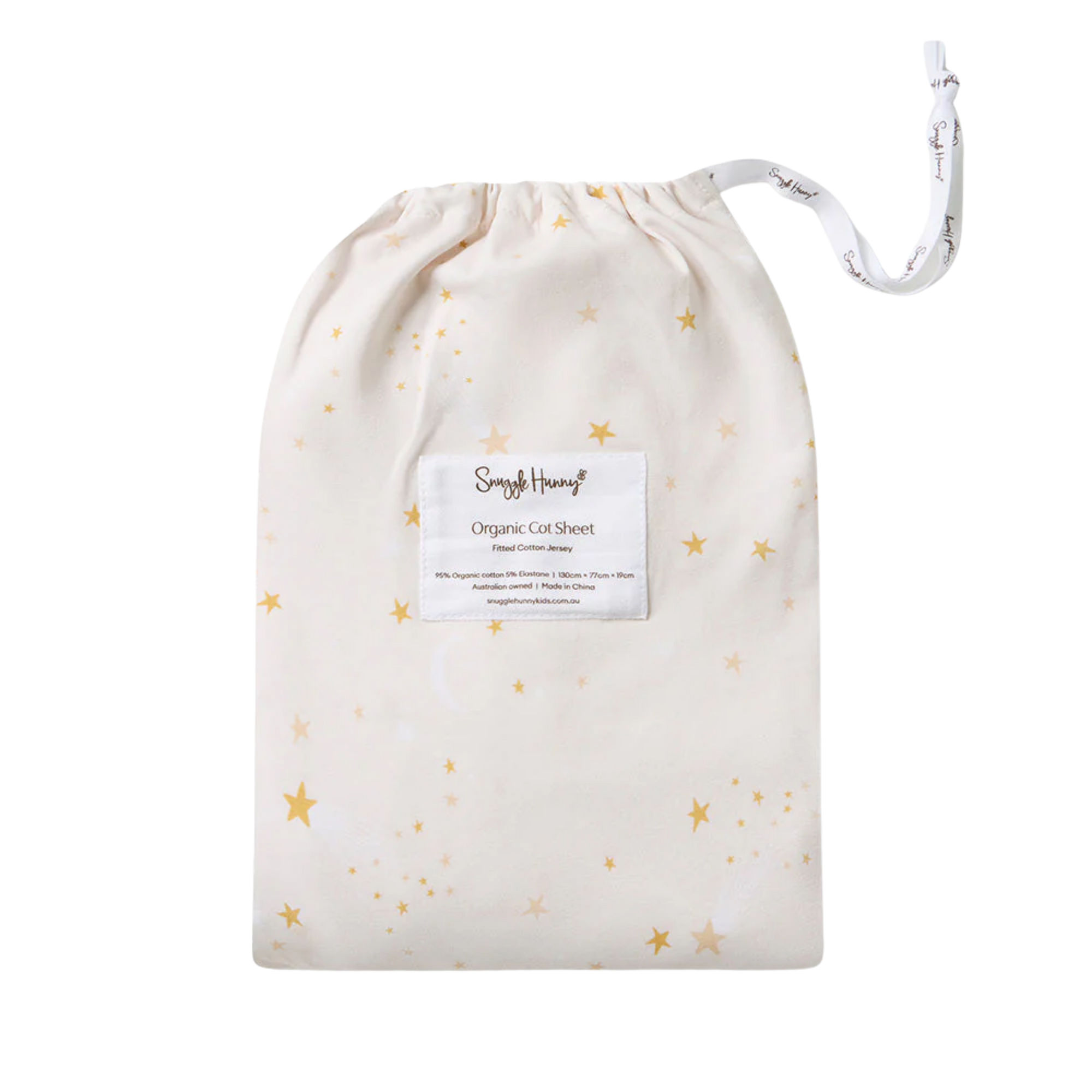 SNUGGLE HUNNY STARDUST FITTED COT SHEET