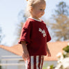 BABY O THE LABEL TEDDY LOGO T-SHIRT - CRIMSON