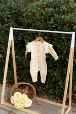 BABY O THE LABEL DAHLIA FLORAL KNIT ROMPER - LEMON
