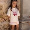 BABY O THE LABEL CHERRY BOW LACE T-SHIRT