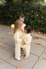 BABY O THE LABEL DAHLIA FLORAL KNIT SET - LEMON