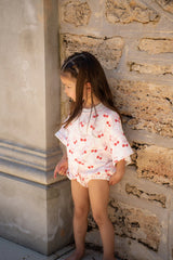 BABY O THE LABEL CHERRY BOW ROMPER