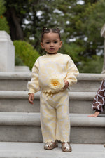 BABY O THE LABEL DAHLIA FLORAL KNIT SET - LEMON