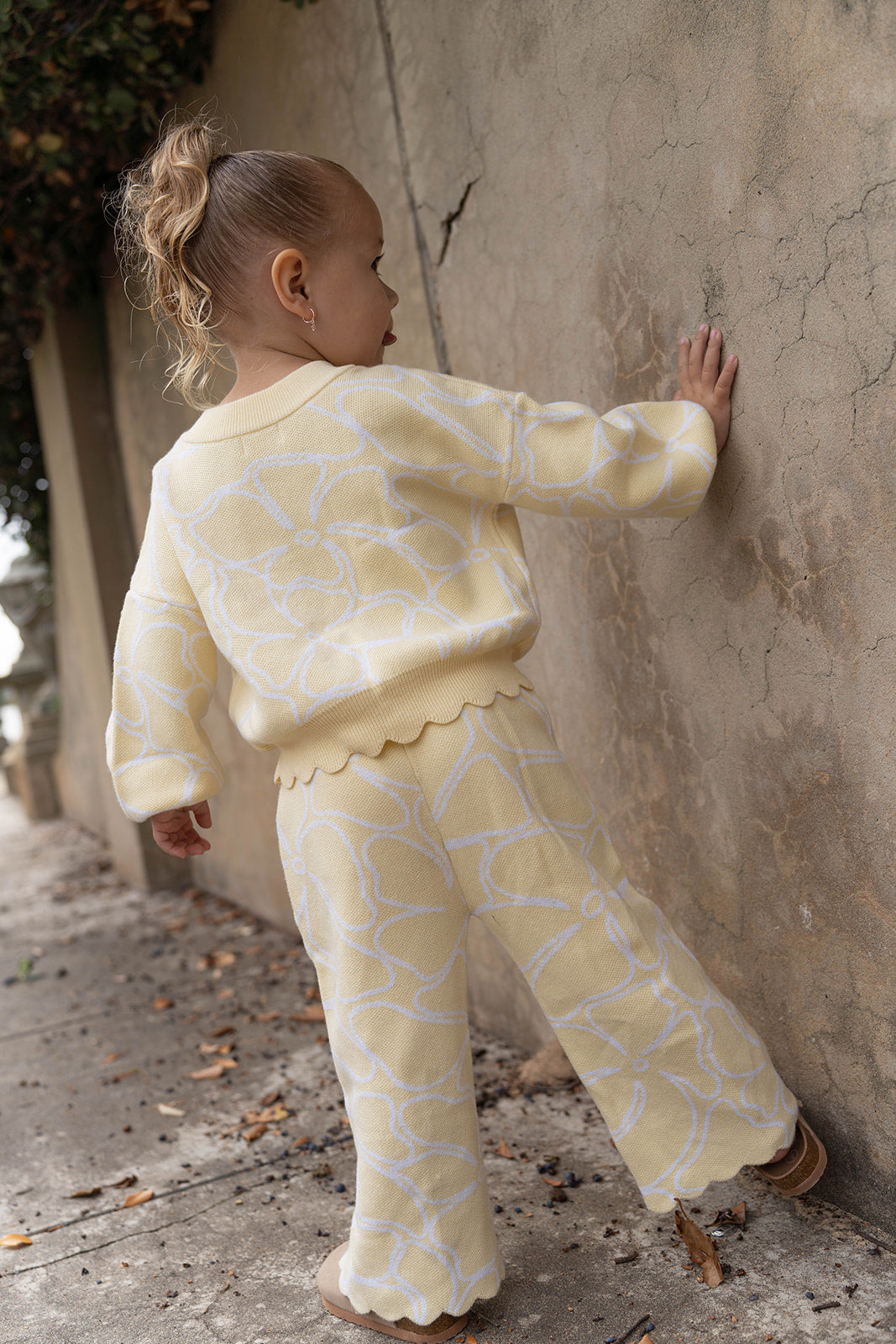 BABY O THE LABEL DAHLIA FLORAL KNIT SET - LEMON