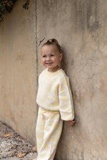 BABY O THE LABEL DAHLIA FLORAL KNIT SET - LEMON