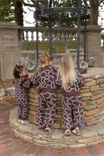 BABY O THE LABEL DAHLIA FLORAL KNIT SET - CHOCOLATE
