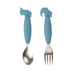 DONE BY DEER EASY GRIP SPOON AND FORK SET DEER FRIENDS
