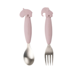 DONE BY DEER EASY GRIP SPOON AND FORK SET DEER FRIENDS