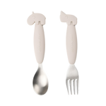 DONE BY DEER EASY GRIP SPOON AND FORK SET DEER FRIENDS