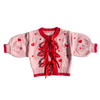 POSS & SOSS HEART TIE UP CARDIGAN - BERRY