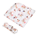 SNUGGLE HUNNY CAROUSEL JERSEY WRAP & TOPKNOT SET