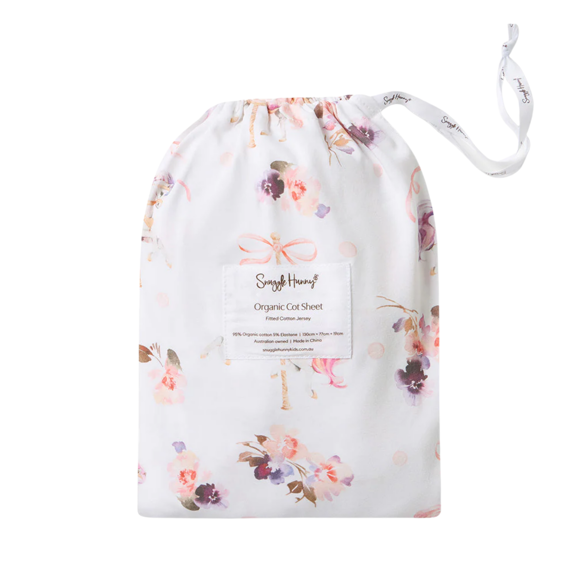 SNUGGLE HUNNY CAROUSEL FITTED COT SET