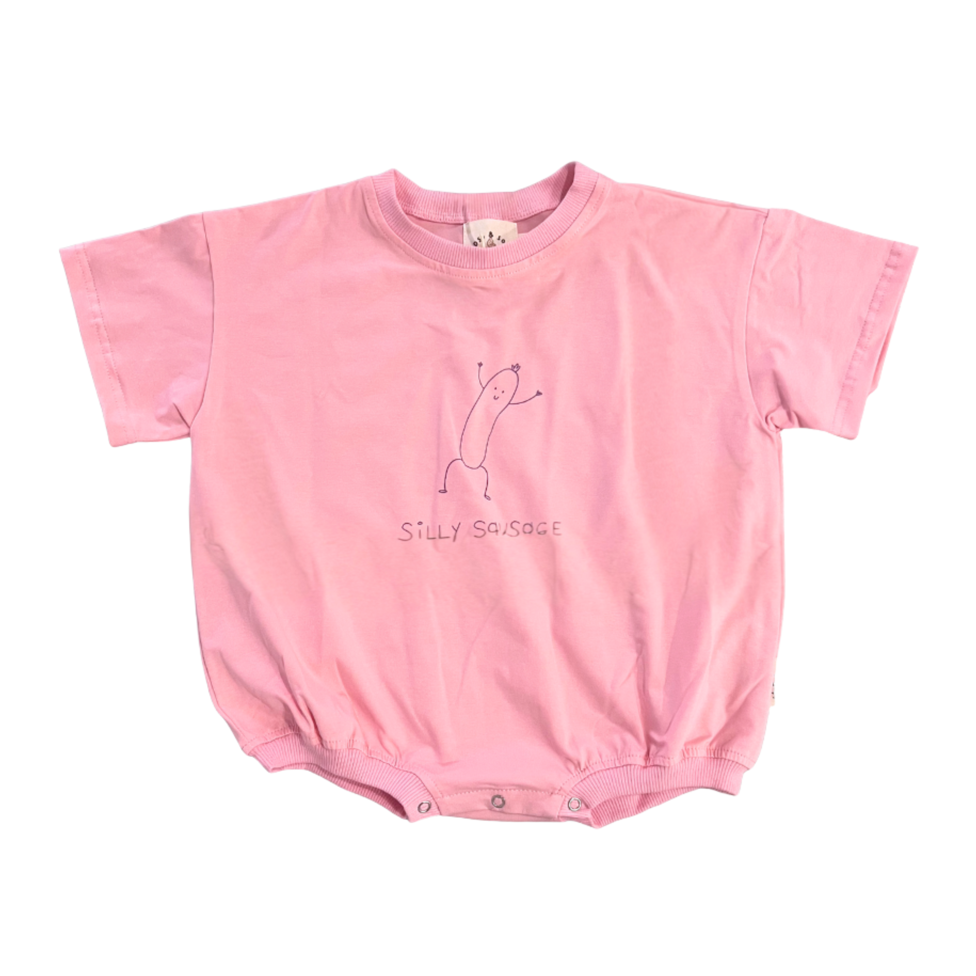POSS & SOSS SILLY SAUSAGE OVERSIZED ROMPER - STRAWBERRY SORBET