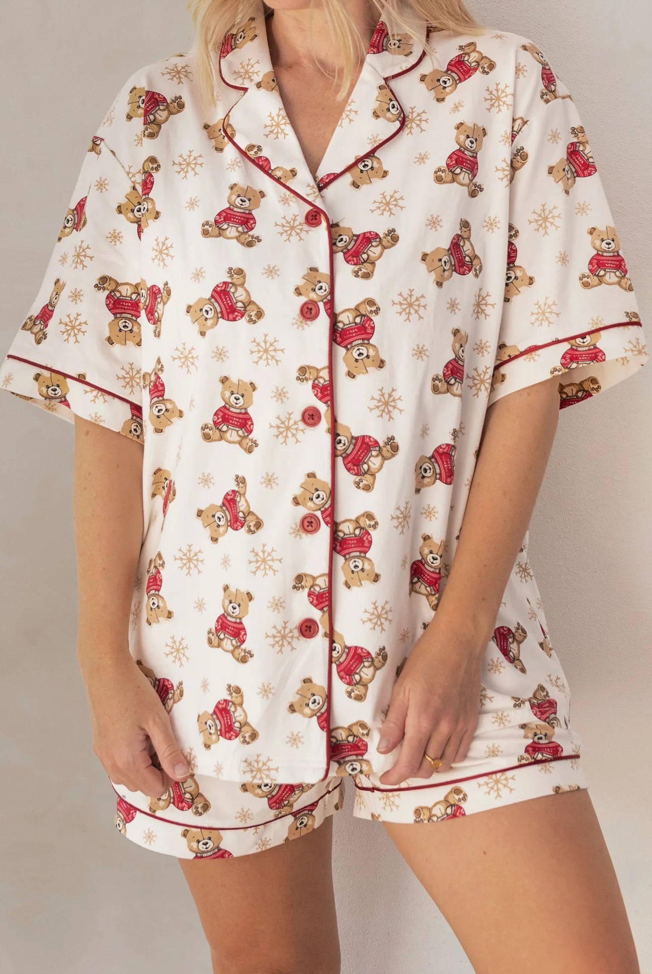 CINNAMON BABY ADULT TEDDY SHORT PYJAMAS