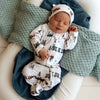 SNUGGLE HUNNY TRAINS ORGANIC SNUGGLE SLEEPSUIT ZIP FOOTIE