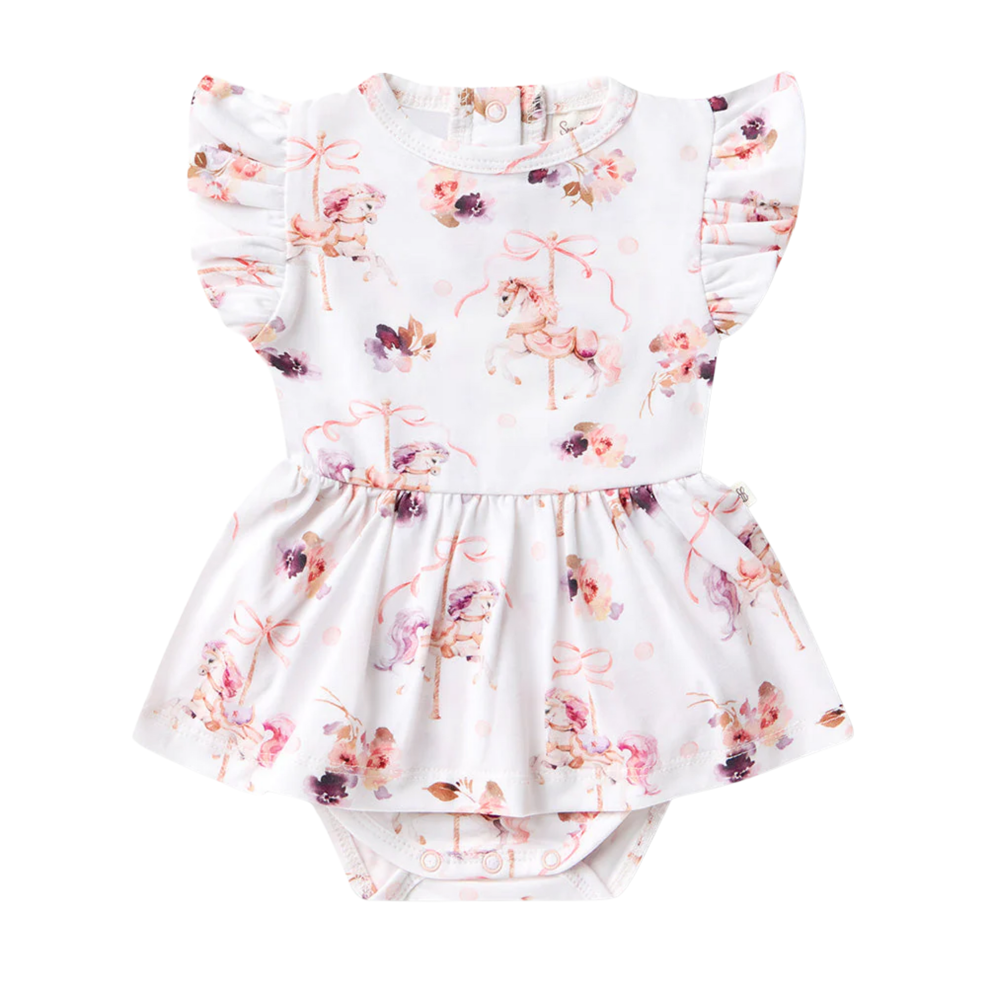 SNUGGLE HUNNY CAROUSEL SHORT SLEEVE DRESS