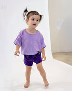 POSS & SOSS STRIPE SHORTS - PLUM