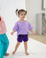 POSS & SOSS STRIPE SHORTS - PLUM