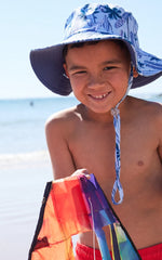 KOORINGAL BOYS WIDE BRIM HAT - WAVE BREAK