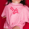 BABY O THE LABEL TERRY LOGO ROMPER - PINK