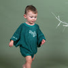 BABY O THE LABEL TERRY LOGO ROMPER - EMERALD