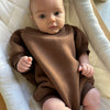 CINNAMON BABY LOGO ROMPER - CHOCOLATE