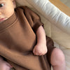 CINNAMON BABY LOGO ROMPER - CHOCOLATE