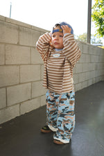 POSS & SOSS STRIPE LONG SLEEVE TEE - STONE