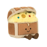 Jellycat Amuseables Treasure Chest plush toy – soft, pirate-themed stuffed chest with smiling face, gold plush coins, and cuddly design for kids and collectors