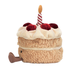 Jellycat Amuseable Birthday Cake plush toy – soft smiling stuffed cake with colorful layers, candle toppers, and fun personality for kids and gift-giving