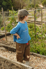 BY GEE APPLE OVERSIZED BOXY TEE - BLUEBIRD