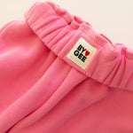 BY GEE COTTON WIDE LEG SWEATPANT - PEONY