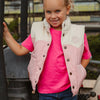 RINGERS WESTERN KYNUNA KIDS PUFFER VEST - PINK/OFF WHITE