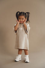 CINNAMON BABY TERRY TRACK DRESS - OAK