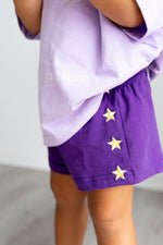 POSS & SOSS STRIPE SHORTS - PLUM