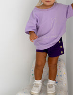 POSS & SOSS STRIPE SHORTS - PLUM